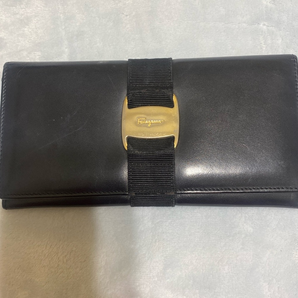 Salvatore Ferragamo Black and Gold wallet